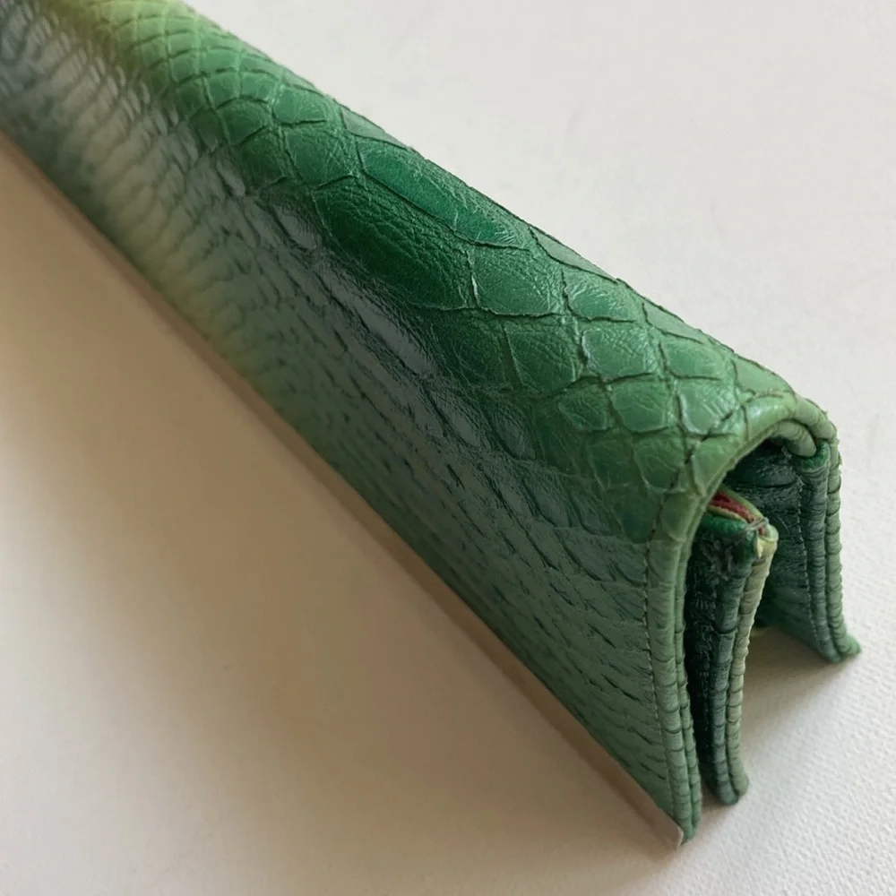 Python‎ asymmetrical green ombré clutch purse